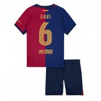 Camiseta Barcelona Paez Gavi #6 Primera Equipación para niños 2024-25 manga corta (+ pantalones cortos)